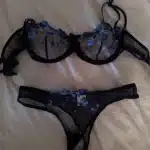 Blue Floral Lace Lingerie Set photo review