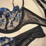 Blue Floral Lace Lingerie Set photo review