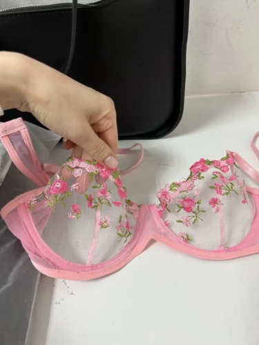 Delicate Pink Flower Lingerie Ensemble photo review