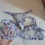 Elegant Sheer Floral Lace Purple Bralette and Thong Set photo review